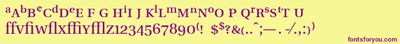 UtopiaExpertRegular Font – Purple Fonts on Yellow Background