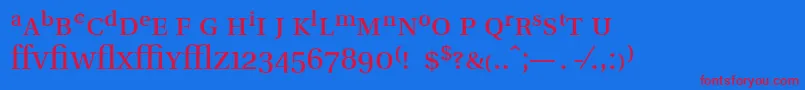 UtopiaExpertRegular Font – Red Fonts on Blue Background