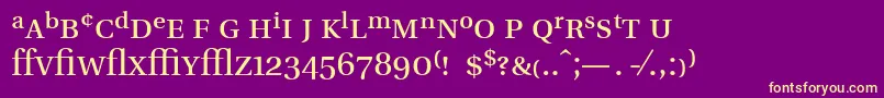 Saiba mais sobre a fonte UtopiaExpertRegular Fonte UtopiaExpertRegular – fontes amarelas em um fundo roxo