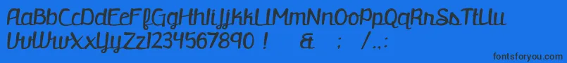 BmdRetrofitted Font – Black Fonts on Blue Background