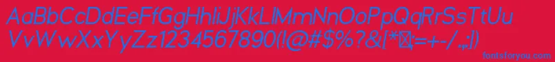 NeosOblique Font – Blue Fonts on Red Background