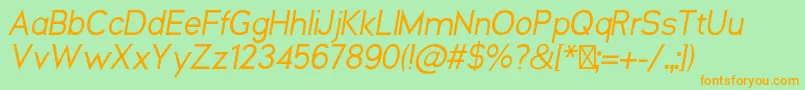 NeosOblique Font – Orange Fonts on Green Background