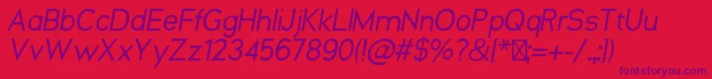 NeosOblique Font – Purple Fonts on Red Background