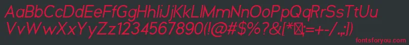 NeosOblique Font – Red Fonts on Black Background