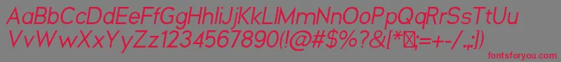 NeosOblique Font – Red Fonts on Gray Background