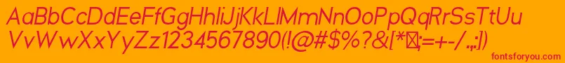 NeosOblique Font – Red Fonts on Orange Background