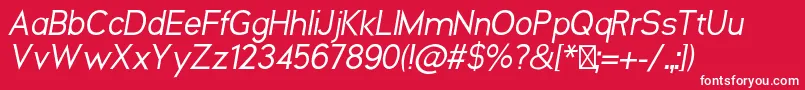 NeosOblique Font – White Fonts on Red Background