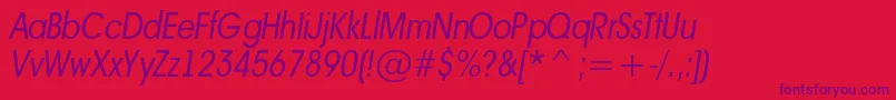 AAvantenrbookItalic Font – Purple Fonts on Red Background