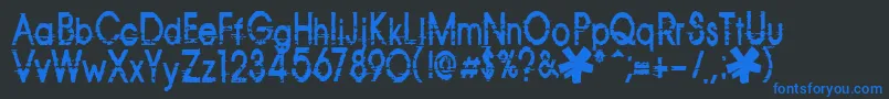 Corazon-fontti – siniset fontit mustalla taustalla