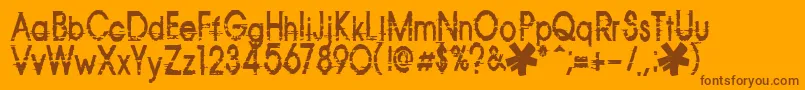 Corazon-Schriftart – Braune Schriften auf orangefarbenem Hintergrund