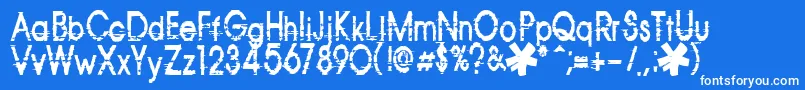 Corazon-Schriftart – Weiße Schriften auf blauem Hintergrund