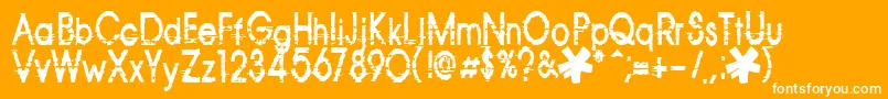 フォントCorazon – オレンジの背景に白い文字