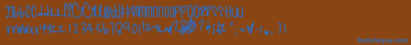Prettyinpinks Font – Blue Fonts on Brown Background