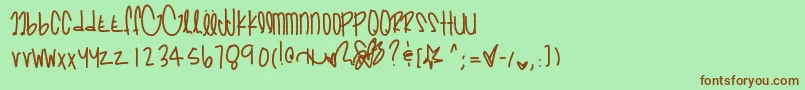 Prettyinpinks Font – Brown Fonts on Green Background