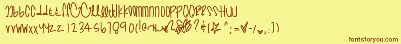 Prettyinpinks Font – Brown Fonts on Yellow Background