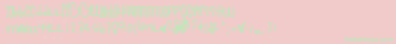 Prettyinpinks-Schriftart – Grüne Schriften auf rosa Hintergrund