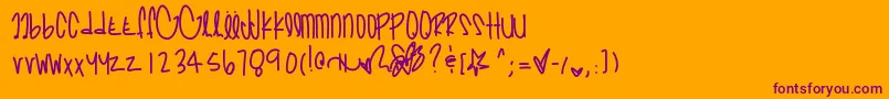 Prettyinpinks-Schriftart – Violette Schriften auf orangefarbenem Hintergrund