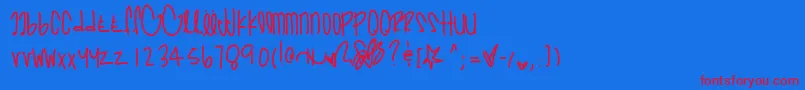 Prettyinpinks Font – Red Fonts on Blue Background