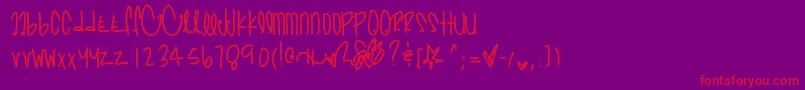 Шрифт Prettyinpinks – красные шрифты на фиолетовом фоне