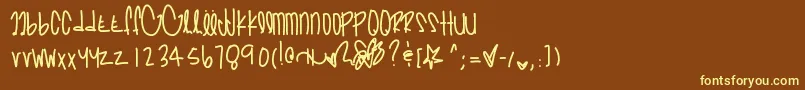 Шрифт Prettyinpinks – жёлтые шрифты на коричневом фоне
