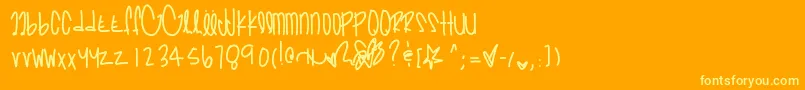 Prettyinpinks Font – Yellow Fonts on Orange Background