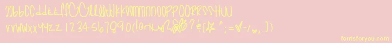 Шрифт Prettyinpinks – жёлтые шрифты на розовом фоне