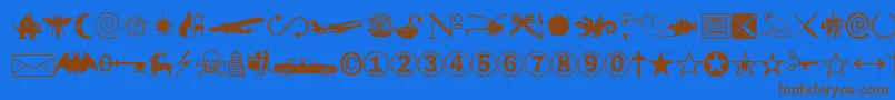 SwanNormal Font – Brown Fonts on Blue Background