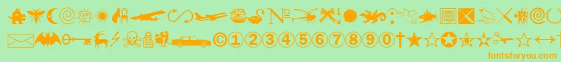 SwanNormal Font – Orange Fonts on Green Background