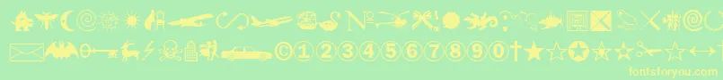 SwanNormal Font – Yellow Fonts on Green Background