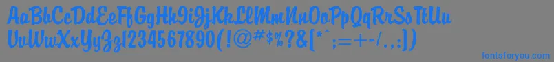 Buddy-Schriftart – Blaue Schriften auf grauem Hintergrund