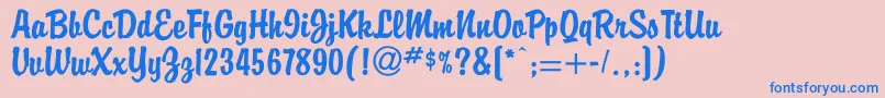 Buddy Font – Blue Fonts on Pink Background