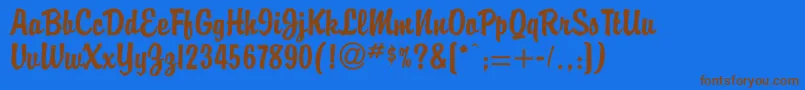 Buddy Font – Brown Fonts on Blue Background