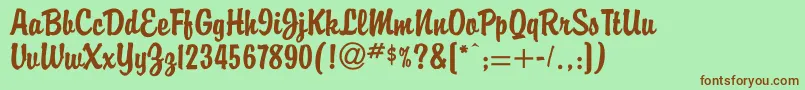 Buddy Font – Brown Fonts on Green Background