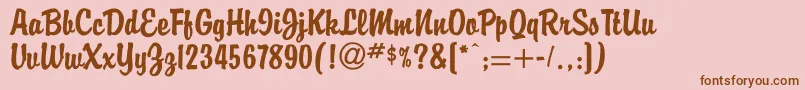 Buddy Font – Brown Fonts on Pink Background