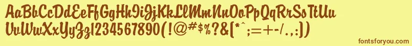 Buddy Font – Brown Fonts on Yellow Background