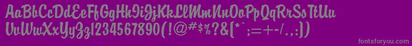 Buddy-Schriftart – Graue Schriften auf violettem Hintergrund