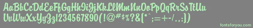 Buddy Font – Green Fonts on Gray Background