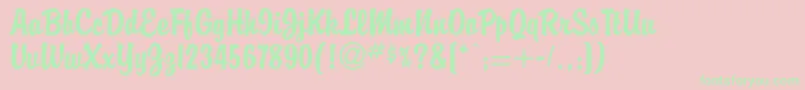Buddy Font – Green Fonts on Pink Background