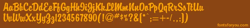 Buddy Font – Orange Fonts on Brown Background