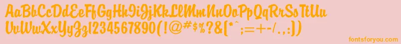 Buddy Font – Orange Fonts on Pink Background