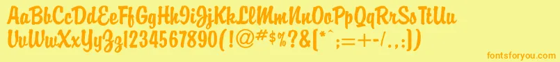 Buddy Font – Orange Fonts on Yellow Background