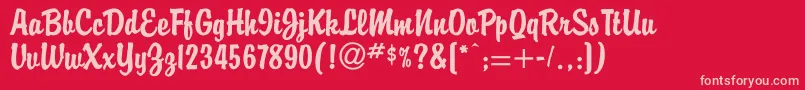 Fonte Buddy – fontes rosa em um fundo vermelho