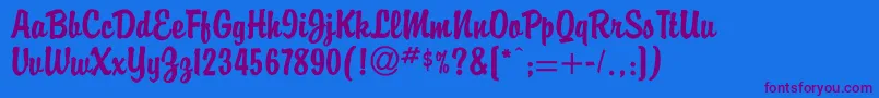 Buddy Font – Purple Fonts on Blue Background