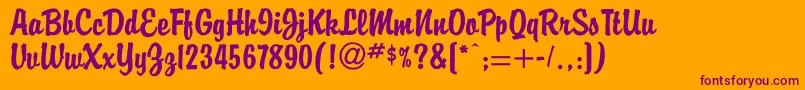 Buddy Font – Purple Fonts on Orange Background