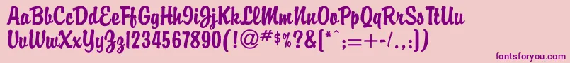 Buddy Font – Purple Fonts on Pink Background