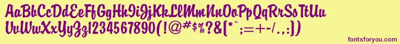 Buddy Font – Purple Fonts on Yellow Background