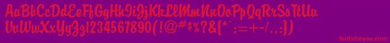 Buddy Font – Red Fonts on Purple Background