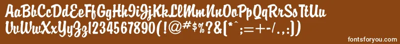 Buddy Font – White Fonts on Brown Background