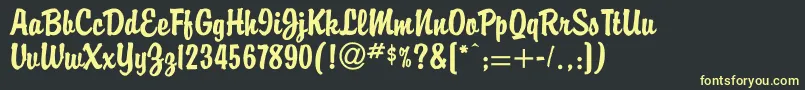 Buddy Font – Yellow Fonts on Black Background