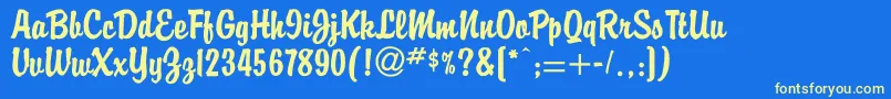 Buddy Font – Yellow Fonts on Blue Background